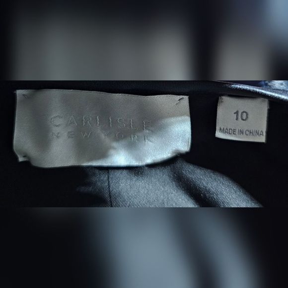 SOLD!! CARLISLE Black & Teal Leather Accent Jacket - Size 10 - Picture 5 of 6